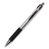 Comfort Grip Ballpoint Pen, Retractable, Medium 1 Mm, Black Ink, Silver/Black Barrel, Dozen