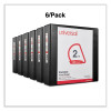 Slant D-Ring View Binder, 3 Rings, 2" Capacity, 11 x 8.5, Black, 6/Carton