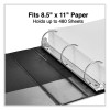 Slant D-Ring View Binder, 3 Rings, 2" Capacity, 11 x 8.5, Black, 6/Carton