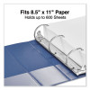 Slant D-Ring View Binder, 3 Rings, 3" Capacity, 11 x 8.5, Navy Blue