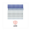 Ballpoint Pen, Stick, Medium 1 Mm, Blue Ink, Gray/Blue Barrel, Dozen