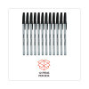 Ballpoint Pen, Stick, Fine 0.7 Mm, Black Ink, Gray/Black Barrel, Dozen