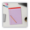 Colored Perforated Ruled Writing Pads, Wide/Legal Rule, (50) Orchid 8.5 x 11 Sheets, Dozen