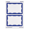 Border-Style Self-Adhesive Name Badges, 3 1/2 X 2 1/4, White/Blue, 100/Pack