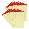 Perforated Ruled Writing Pads, Red Headband, Wide/Legal Rule, (50) Canary Yellow 8.5 x 14 Sheets, Dozen