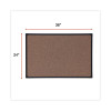 Tech Cork Board, 35.43" x 23.62", Brown Surface, Black Plastic Frame