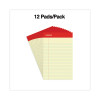 Perforated Ruled Writing Pads, Red Headband, Narrow Rule, (50) Canary Yellow 5 x 8 Sheets, Dozen