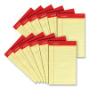 Perforated Ruled Writing Pads, Red Headband, Narrow Rule, (50) Canary Yellow 5 x 8 Sheets, Dozen