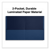 Two-Pocket Portfolios With Textured Covers, Accommodates 11 x 8.5 Sheets, Dark Blue, 25/Box