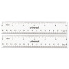 Clear Plastic Ruler, Standard/Metric, 6" Long, Clear, 2/Pack