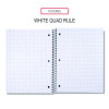 Wirebound Notebook, 1-Subject, Quadrille Rule (4 Sq/In), Black Cover, (70) 10.5 x 8 Sheets