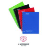 Wirebound Notebook, 1-Subject, Quadrille Rule (4 Sq/In), Assorted Cover Colors, (70) 10.5 x 8 Sheets, 4/Pack