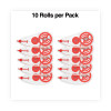 Correction Tape Dispenser, Non-Refillable, 0.2" x 26.25 Ft, White Tape, Clear/Red Dispenser, 10/Pack