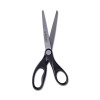 Stainless Steel Office Scissors, 7" Long, 3" Cut Length, Straight Black Handle