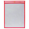 Reusable Dry Erase Pockets, Super Heavy-Duty, Top Load 9 x 12 Insert, Clear Front, Neon Red Border, 30/Pack