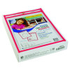Reusable Dry Erase Pockets, Super Heavy-Duty, Top Load 9 x 12 Insert, Clear Front, Neon Red Border, 30/Pack