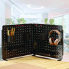 Pegboard Organizer, Three Compartments, 20.58 x 1 x 17, Black, Steel