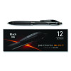 Pentonic Ballpoint Pen, Retractable, Fine 0.7 Mm, Black Ink, Black Barrel, 12/Pack
