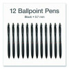 Pentonic Ballpoint Pen, Retractable, Fine 0.7 Mm, Black Ink, Black Barrel, 12/Pack