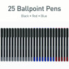 Pentonic Ballpoint Pen, Stick, Fine 0.7 Mm, Assorted Ink Colors, Black Barrel, 25/Pack