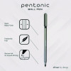 Pentonic Ballpoint Pen, Stick, Medium 1 Mm, Black Ink, Charcoal Gray Barrel, 25/Pack