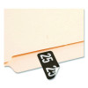 Yearly End Tab File Folder Labels, 25, 0.75 x 1.5, Black, 500/Roll