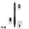 Jetstream Elements Hybrid Gel Pen, Retractable, Medium 1 Mm, Black Ink, Translucent Black/Black Barrel, Dozen