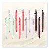Zento Gel Pen, Retractable, Medium 0.7 Mm, Black Ink, Assorted Barrel Colors, Dozen