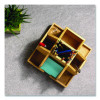 Bamboo Rotary Organizer, 9 Compartments, 8.85 x 8.82 x 7.4, Brown, Bamboo