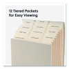 Stadium File, 10.5" Expansion, 12 Sections, 1/3-Cut Tabs, Letter Size, Beige