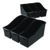 Large Book Bin, 2 Gal, 5.3" x 14.3" x 7", Black, 6/Pack