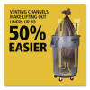 Vented Round Brute Container, 44 Gal, Plastic, White, 4/Carton
