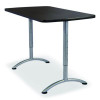 Arc Adjustable-Height Table, Rectangular, 60" x 30" x 30" To 42", Graphite/Silver