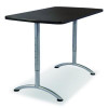 Arc Adjustable-Height Table, Rectangular, 60" x 30" x 30" To 42", Graphite/Silver