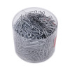 Plastic-Coated Paper Clips With Two-Compartment Dispenser Tub, (750) #2 Clips, (250) Jumbo Clips, Silver