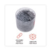 Plastic-Coated Paper Clips With Two-Compartment Dispenser Tub, (750) #2 Clips, (250) Jumbo Clips, Silver
