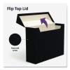 Flip Top File Box, Letter Files, 13 x 3.7 x 10, Charcoal