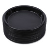 Hi-Impact Plastic Dinnerware, Plate, 10" Dia, Black, 125/Sleeve, 4 Sleeves/Carton