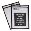 Stitched Shop Ticket Holders, Super Heavy-Duty, Top Load 6 x 9 Insert, Clear Front, Black Border, 25/Box