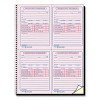 Telephone Message Book With Fax/Mobile Section, Two-Part Carbonless, 3.88 x 5.5, 4 Forms/Sheet, 400 Forms Total