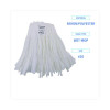 Cut-End Wet Mop Head, Rayon/Polyester, Non-Woven, White, 20Oz