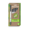 Ecolutions Clic Stic Ballpoint Pen, Retractable, Medium 1 Mm, Black Ink, Translucent Frost/Black Barrel, Dozen
