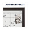 Home Decor Magnetic Dry Erase Board, Monthly Planning/Scheduling Calendar, 23" x 17", Tan/White Surface, Espresso Wood Frame