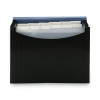 12-Pocket Poly Expanding File, 0.88" Expansion, 12 Sections, Cord/Hook Closure, 1/6-Cut Tabs, Letter Size, Black/Blue