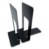 Steel Bookends, Contemporary Style, Nonskid Base, 6 x 8 x 9.25, Black, Pair