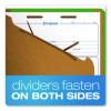 Pressboard Top Tab Classification Folders, 2/5-Cut Tab, Expands 2.5", 2 Dividers, 6 Fasteners, Letter Size, Dark Green, 10/Bx
