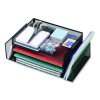 Metal Mesh Desktop Organizer Letter Tray, 6 Sections, Letter Size, 9.15 x 16.75 x 6, Black