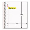 Wirebound Notebook, 5-Subject, Medium/College Rule, Black Cover, (200) 11 x 8.5 Sheets