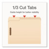 Manila Fastener Folders, 1/3-Cut Tab: Assorted, Expands 0.75", 2 Fasteners, Letter Size, 50/Box