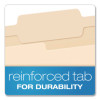 Reinforced Top Tab Manila File Folders, 2/5-Cut Tabs: Right Of Center Position, Letter Size, Manila, 100/Box